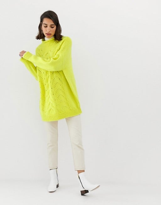 Stradivarius STR Roll Neck Sweater in Yellow