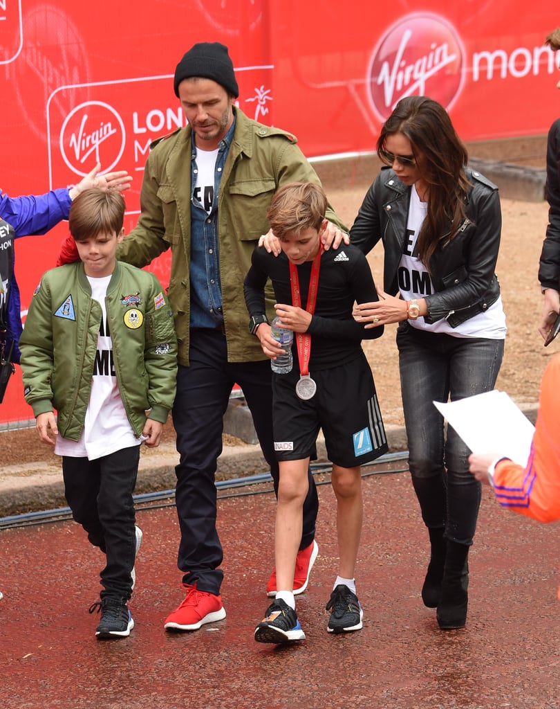Beckham Family at London Marathon 2015 | Pictures
