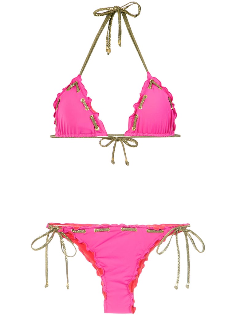 Kourtney Kardashian's Pink Triangle Bikini | POPSUGAR Fashion