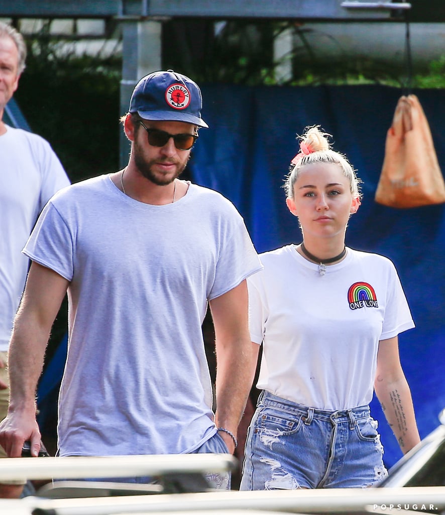 Miley Cyrus and Liam Hemsworth Having Lunch in Australia