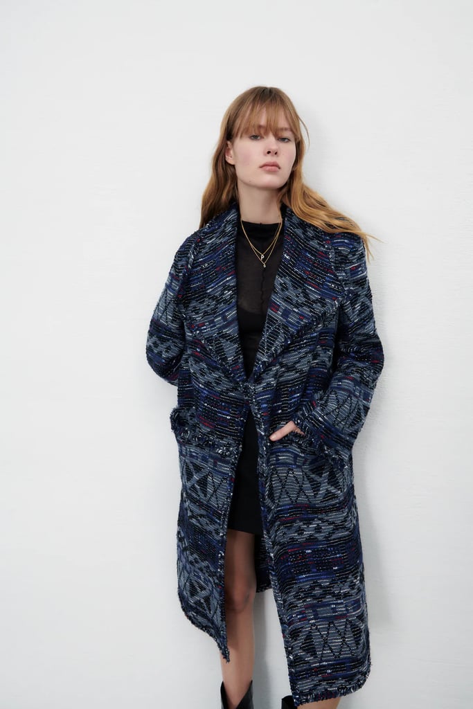 A Printed Coat: Zara Fluid Jacquard Coat Limited Edition | The Best ...