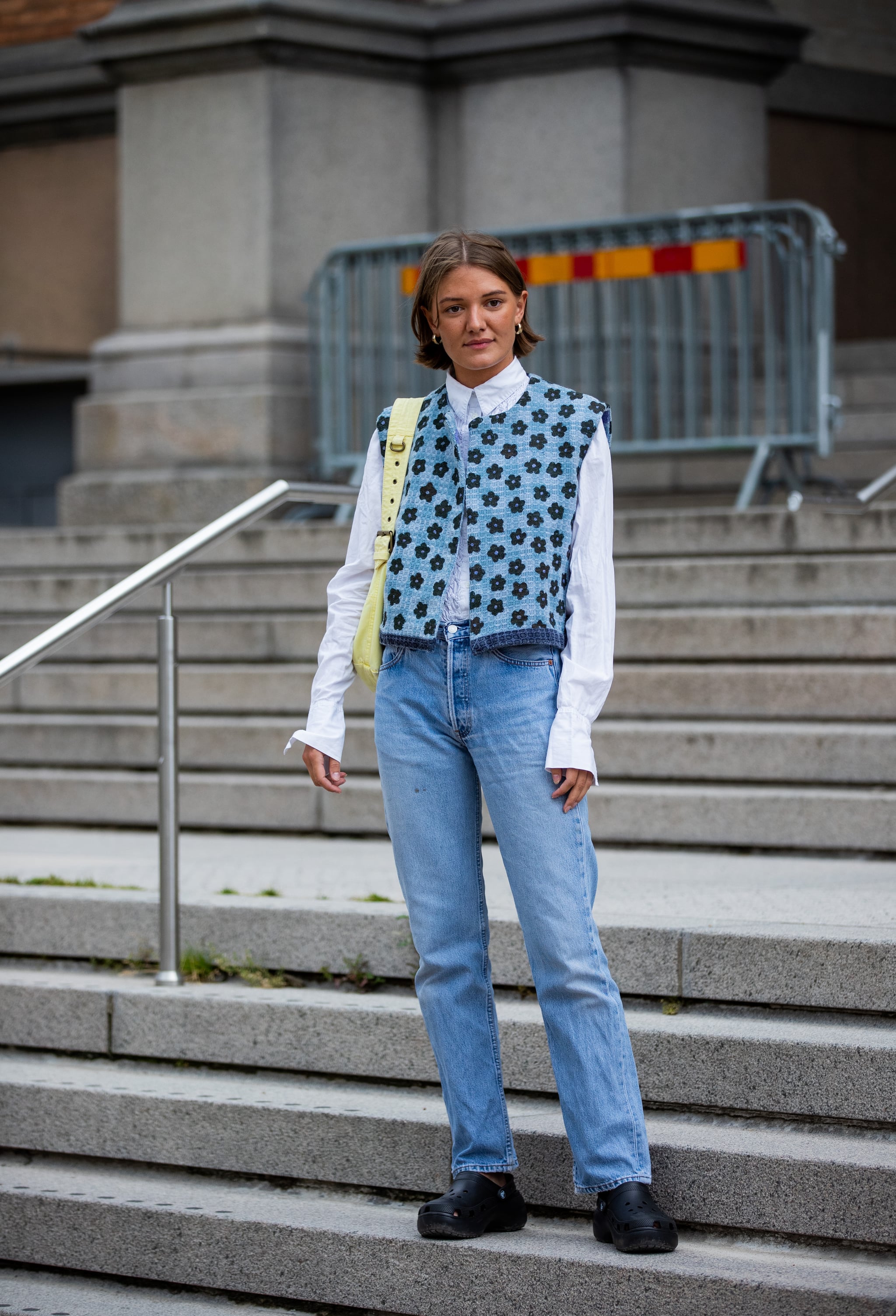Outfit idea: Wear your Crocs with straight-leg jeans and a quirky | 16  Great Fall Outfit Ideas to Try From Copenhagen Fashion Week | POPSUGAR  Fashion Photo 12