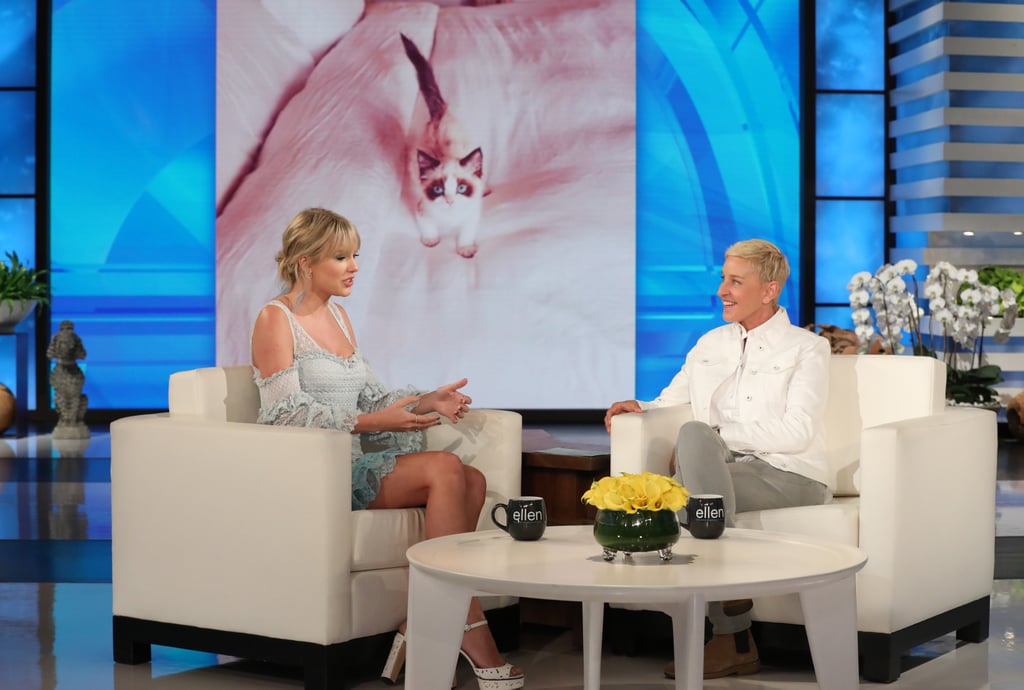 Taylor Swift Blue Jonathan Simkhai Dress on Ellen