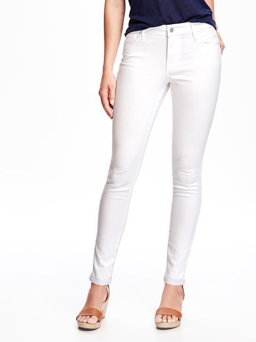 Old Navy Mid-Rise Stay White Rockstar Skinny Jeans