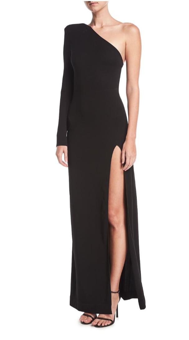 Redemption One-Shoulder High-Slit Jersey Evening Gown