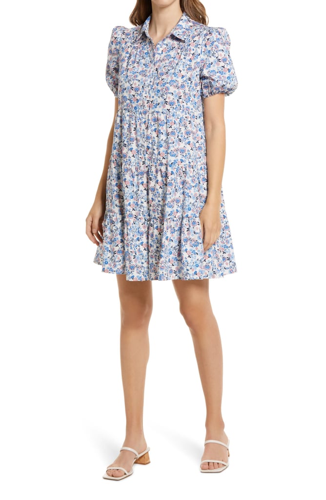 A Feminine Style: Eliza J Floral Puff Sleeve Shirtdress