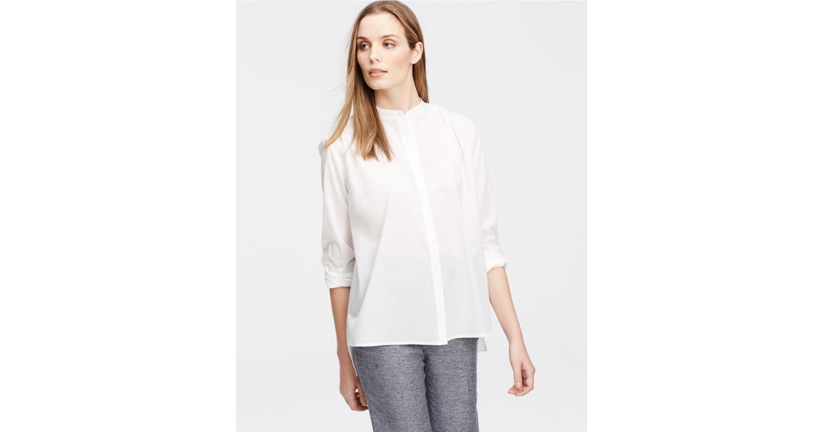 Ann Taylor Cotton Trapeze Shirt ($80) | White Shirt Trend Spring 2016 ...