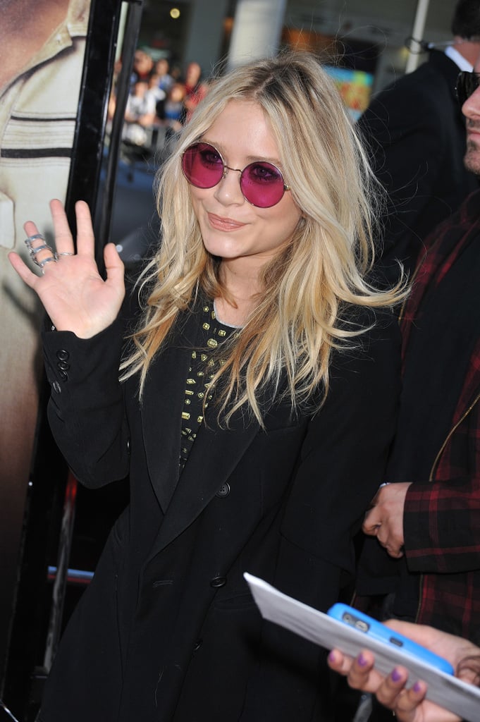 Mary-Kate Olsen showed off her groovy side in round pink sunglasses at The Hangover premiere in 2009.