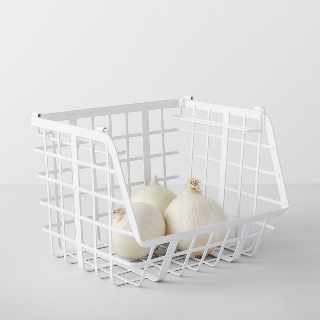 Open Front Stackable Basket in White