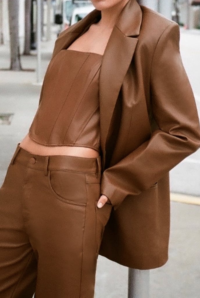 Faux Leather Blazer