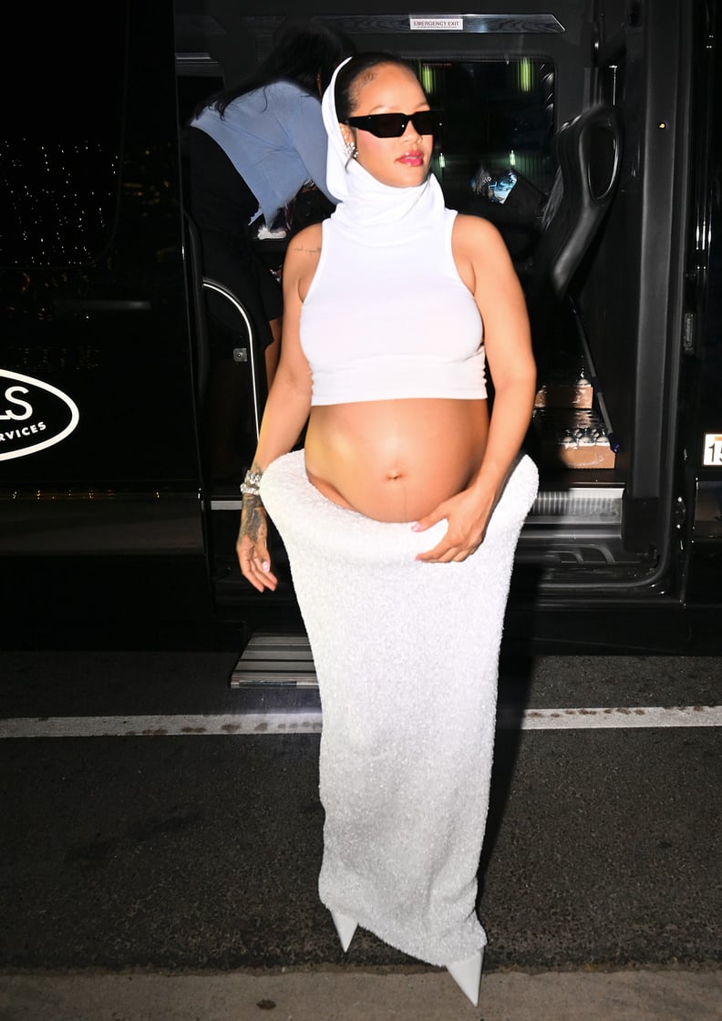 Rihanna Wearing an All-White Ensemble