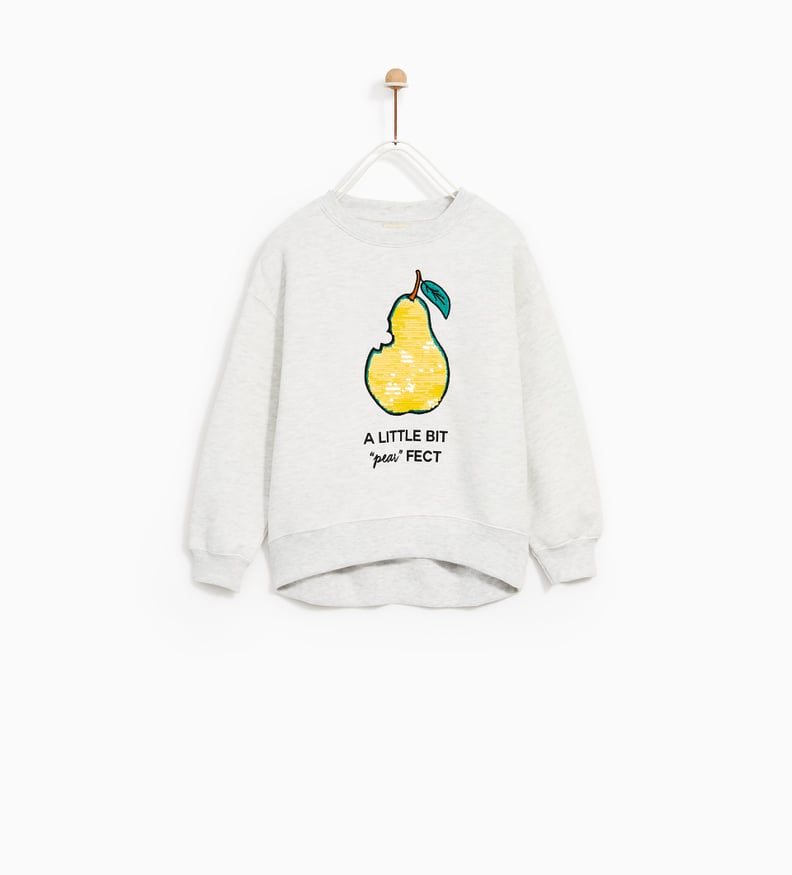 Zara Flip-Sequin Pear Sweatshirt