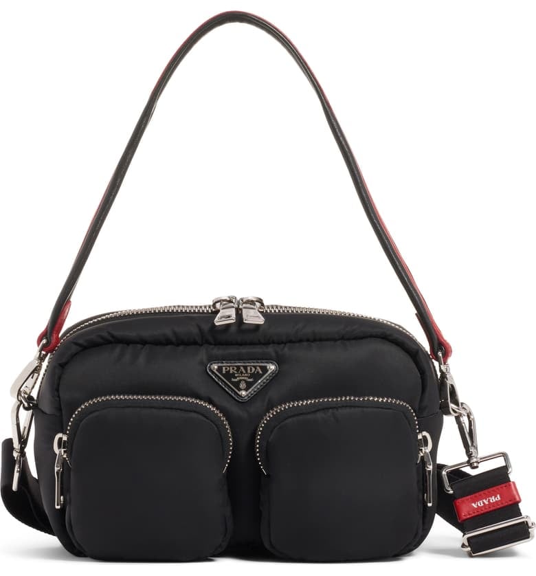 Prada Logo Nylon Shoulder Bag