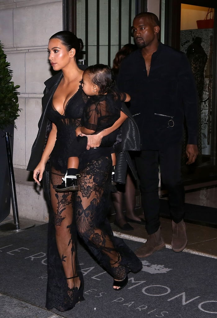 Kim Kardashian and North West at the Givenchy Show
