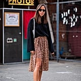 A Leopard-Print Midi Skirt