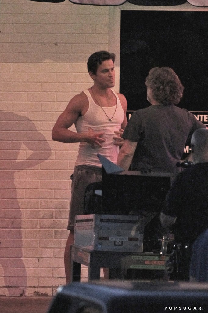 Bomer felt up his own six-pack.