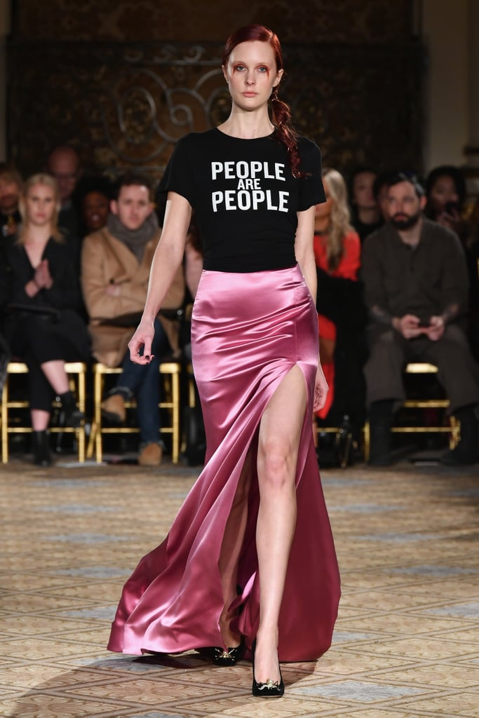 At Christian Siriano, a Model Wore a Black Tee That Said, "People Are People"