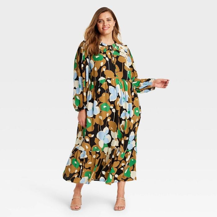 Pattern Play: Who What Wear Balloon Long Sleeve Dress