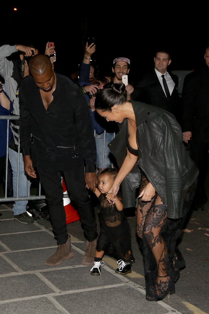 Kim Kardashian and North West at the Givenchy Show