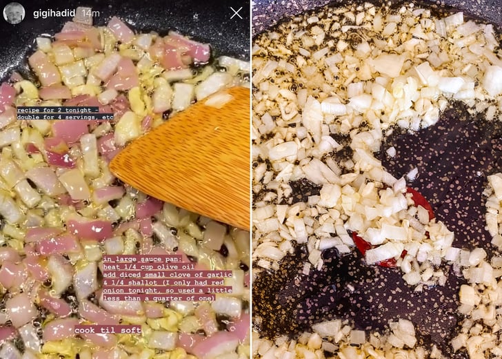 Step 1 Sauté Onion and Garlic in Olive Oil I Tried Gigi Hadid's