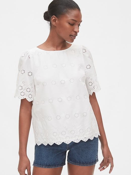 Gap Eyelet Scalloped Top