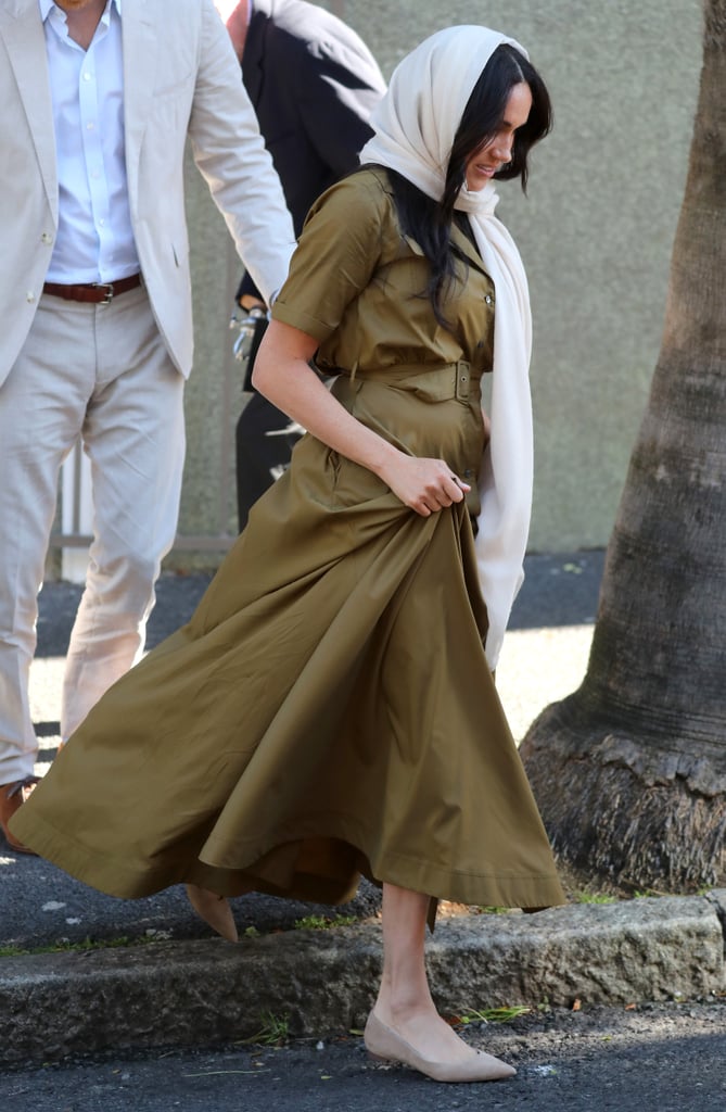 Meghan Markle Wearing a Green Maxi Dress