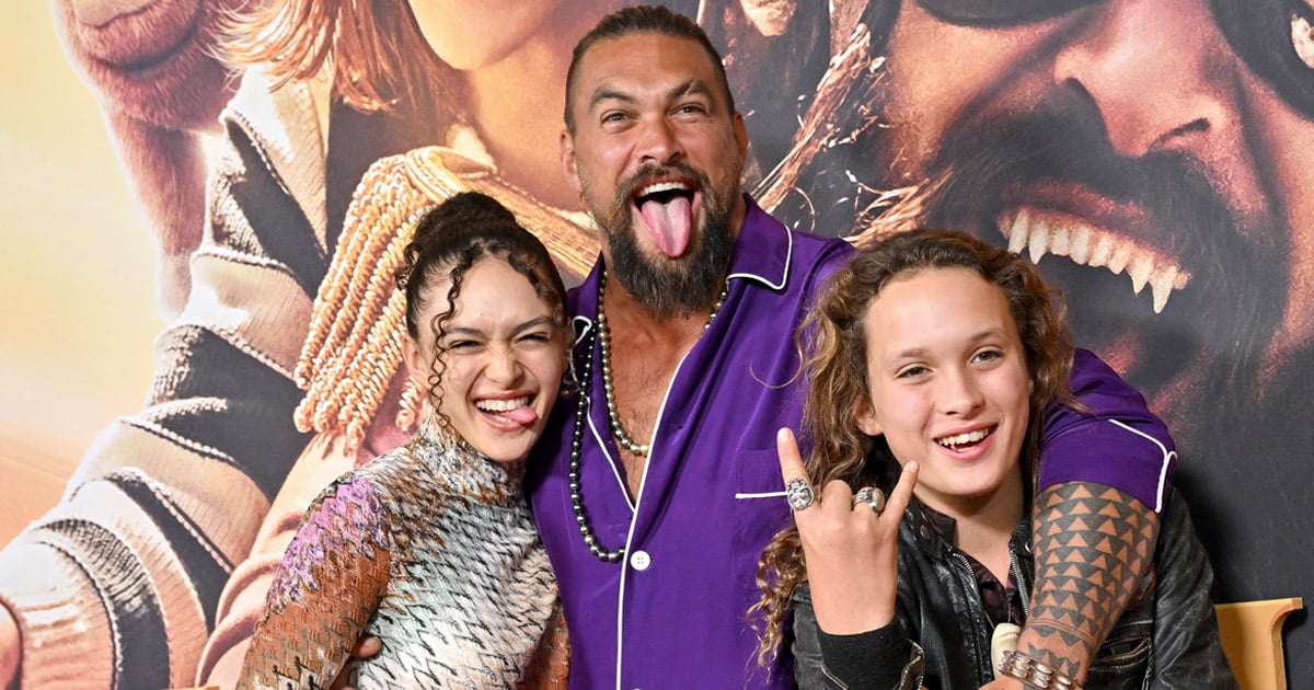 Jason Momoa and His Kids at Slumberland Premiere | Photos