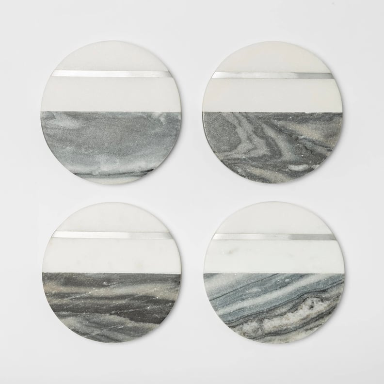 Marble Coasters in Gray / White