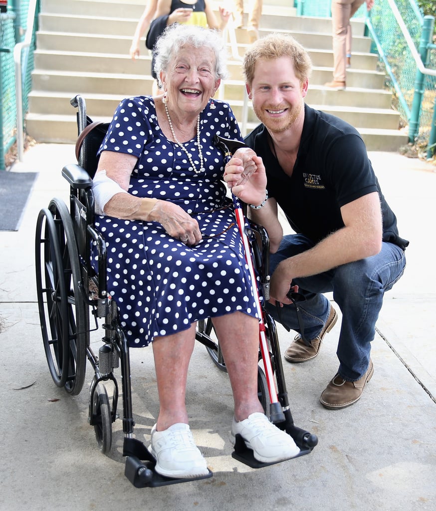 Prince Harry Kissing Elderly Woman's Hand at Invictus Games