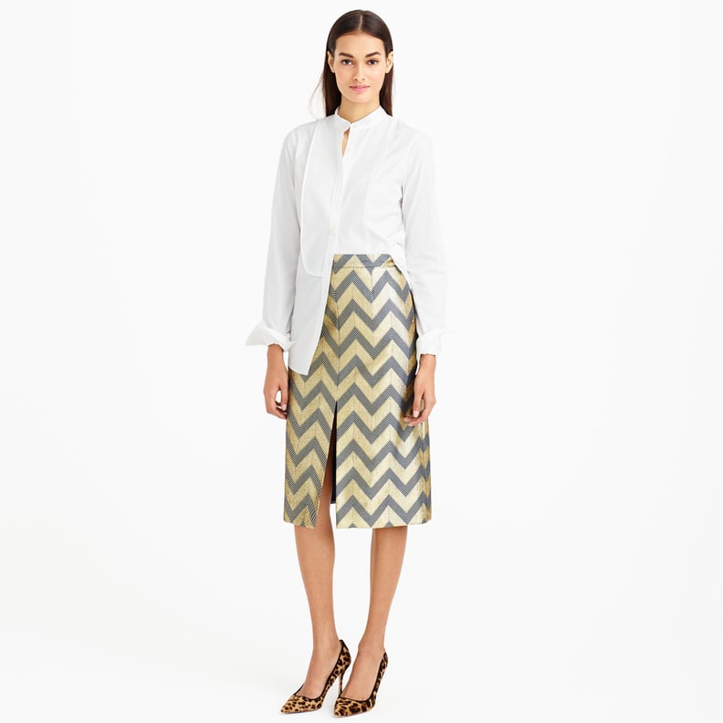 J.Crew Collection Gilded Chevron Skirt