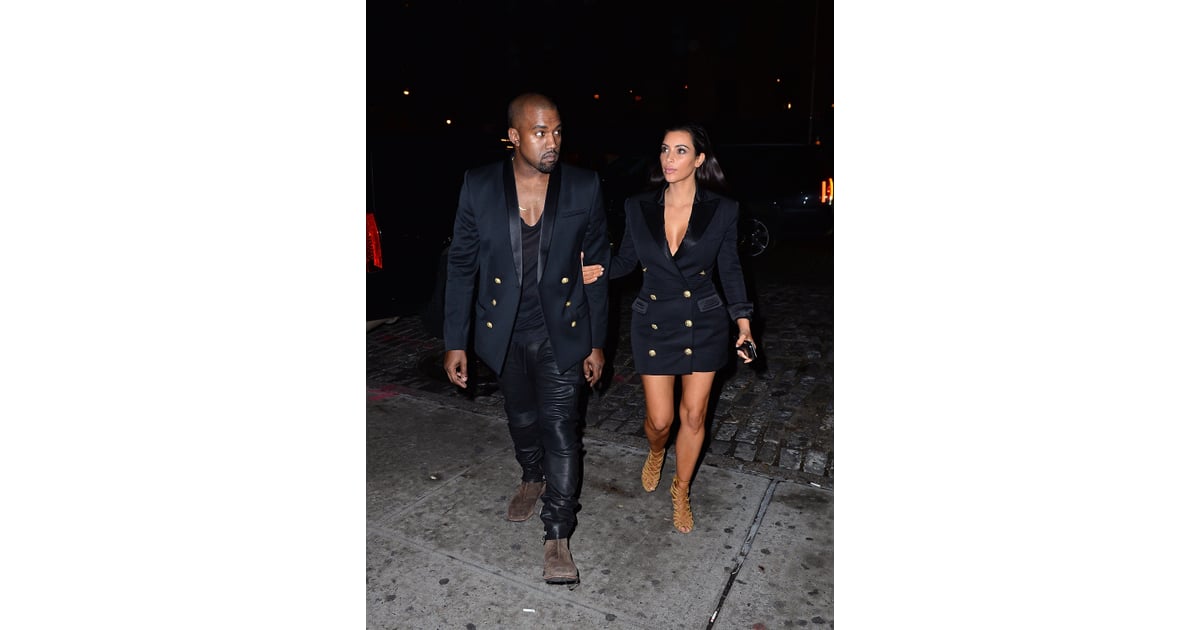 Kanye West and Kim Kardashian Sported Their Custom Balmain Blazers ...