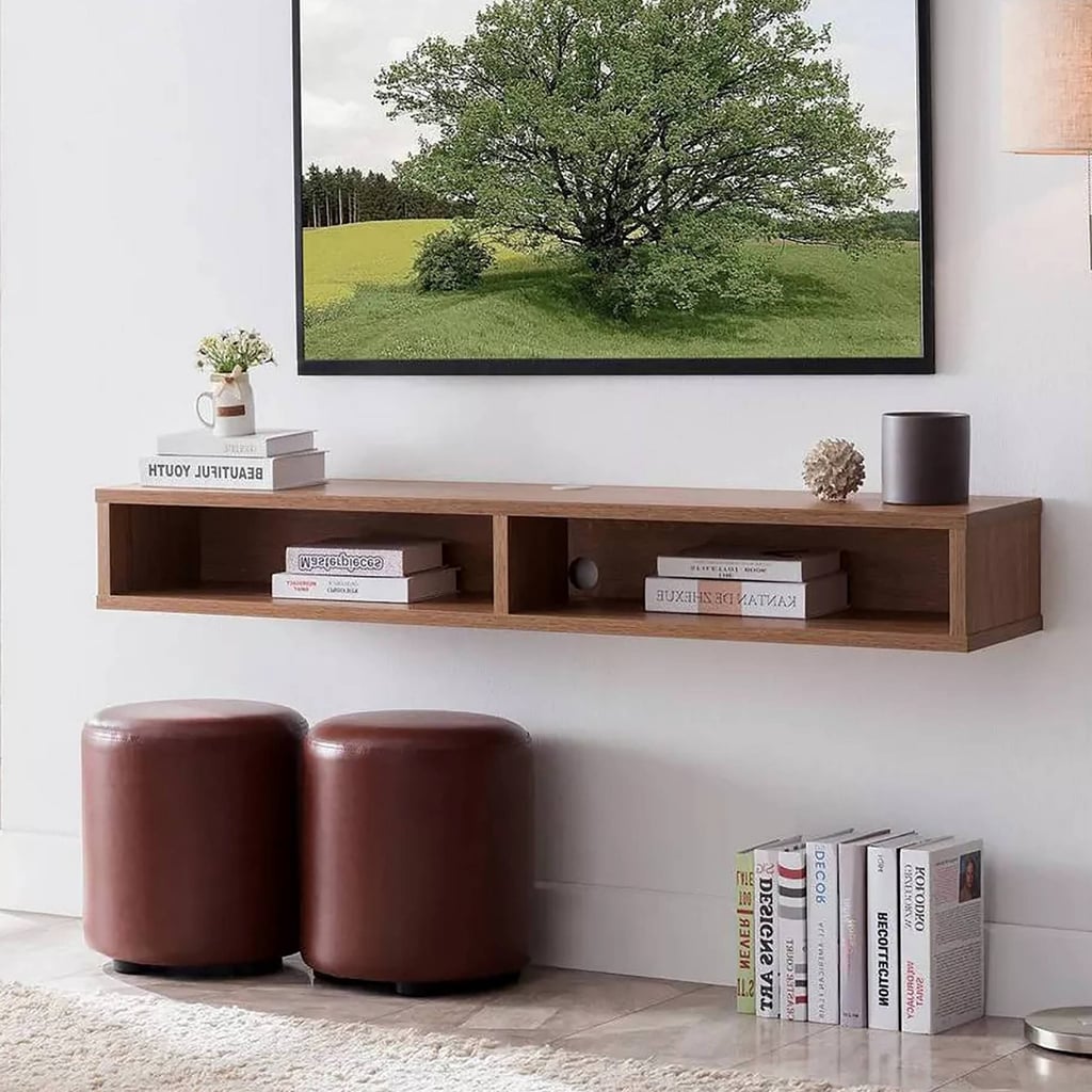 A Wooden Floating TV Stand: miBasics Eglantine Floating Console TV Stand