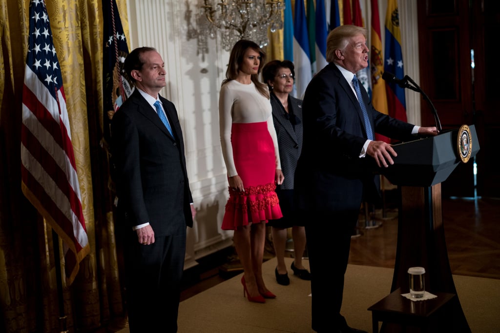 Melania Trump Red Skirt For Hispanic Heritage Month
