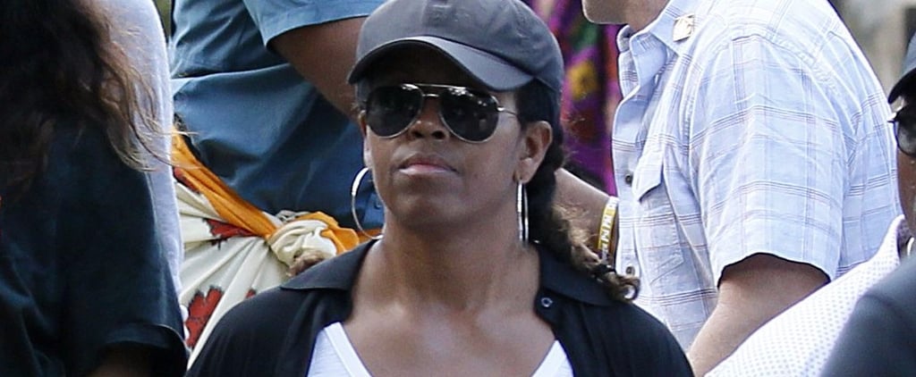 Michelle Obama Wearing Hoop Earrings