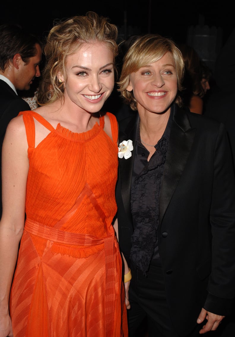 Portia de Rossi and Ellen DeGeneres at the 2005 Emmy Awards