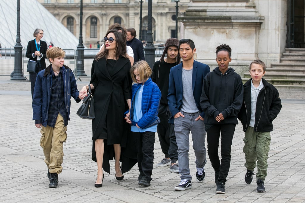 In January 2018, Angelina took the entire brood to the Louvre in Paris.