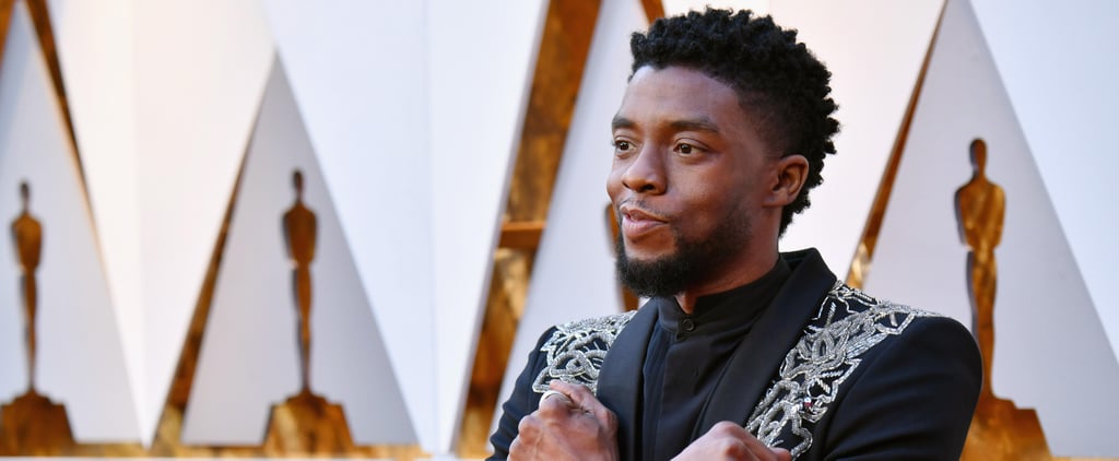 Chadwick Boseman "Wakanda Forever" at the 2018 Oscars