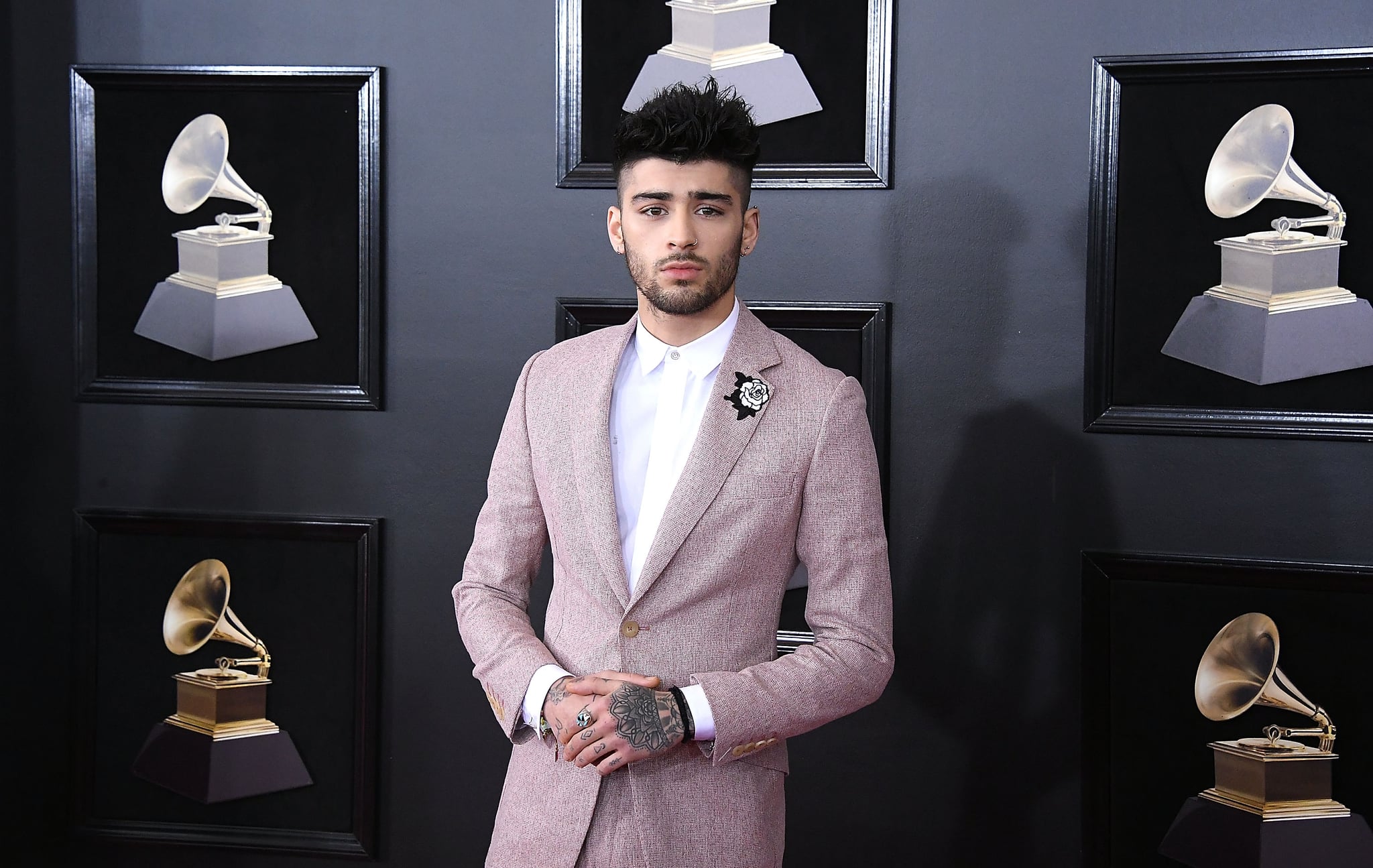 NEW YORK, NY - JANUARY 28:  Zayn Malik arrives at the 60th Annual GRAMMY Awards at Madison Square Garden on January 28, 2018 in New York City.  (Photo by Steve Granitz/WireImage)