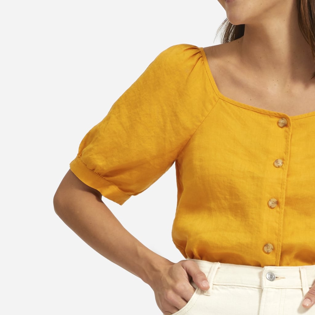 Everlane Linen Puff-Sleeve Top