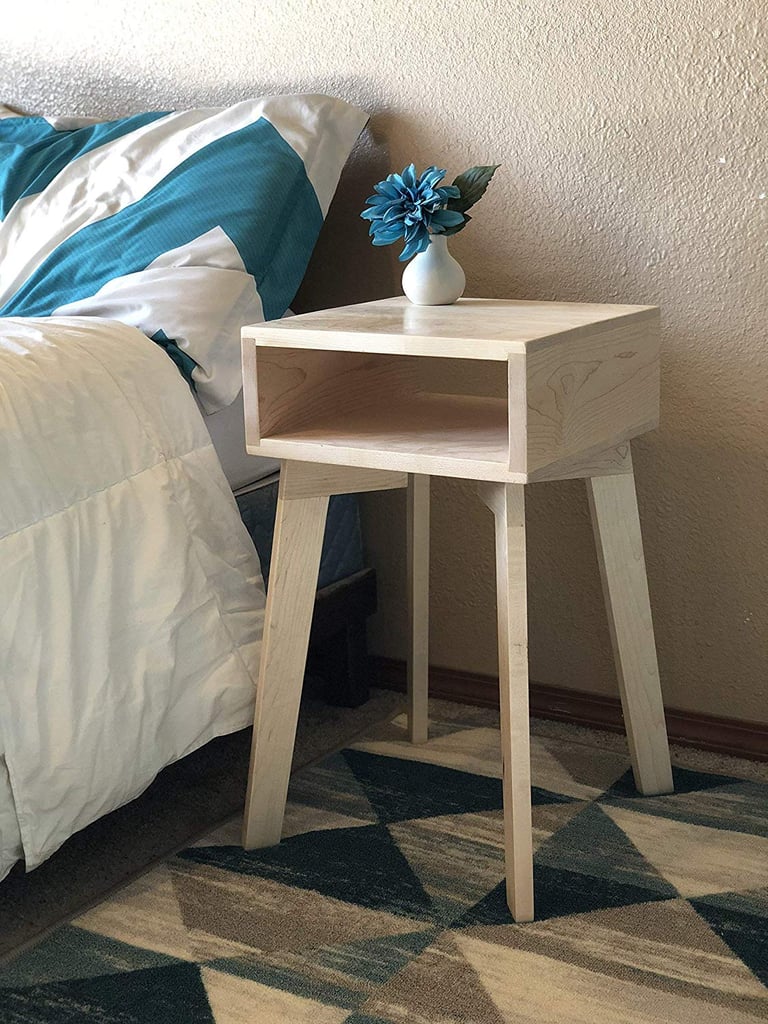 Side Table Wood Modern with Shelf