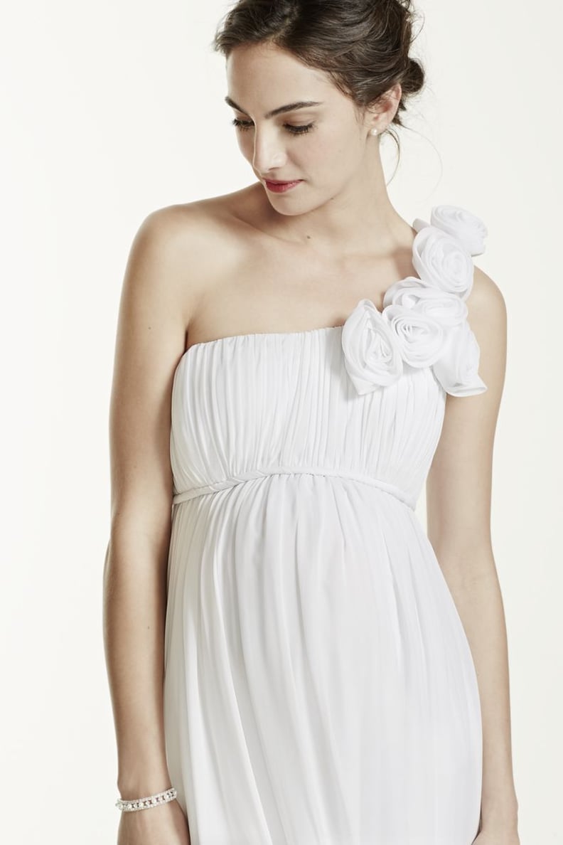 David's Bridal One Shoulder Chiffon Maternity Dress