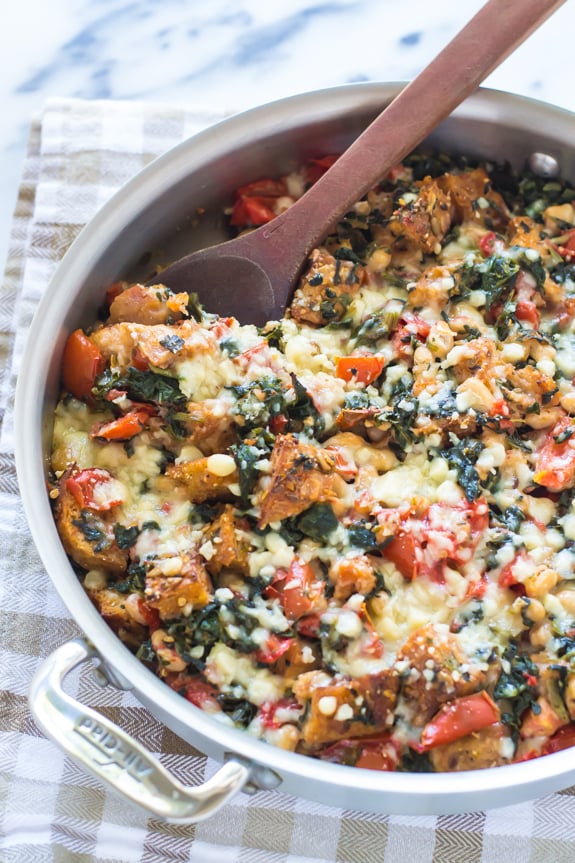 Skillet Tomato Casserole With White Beans and Parmesan