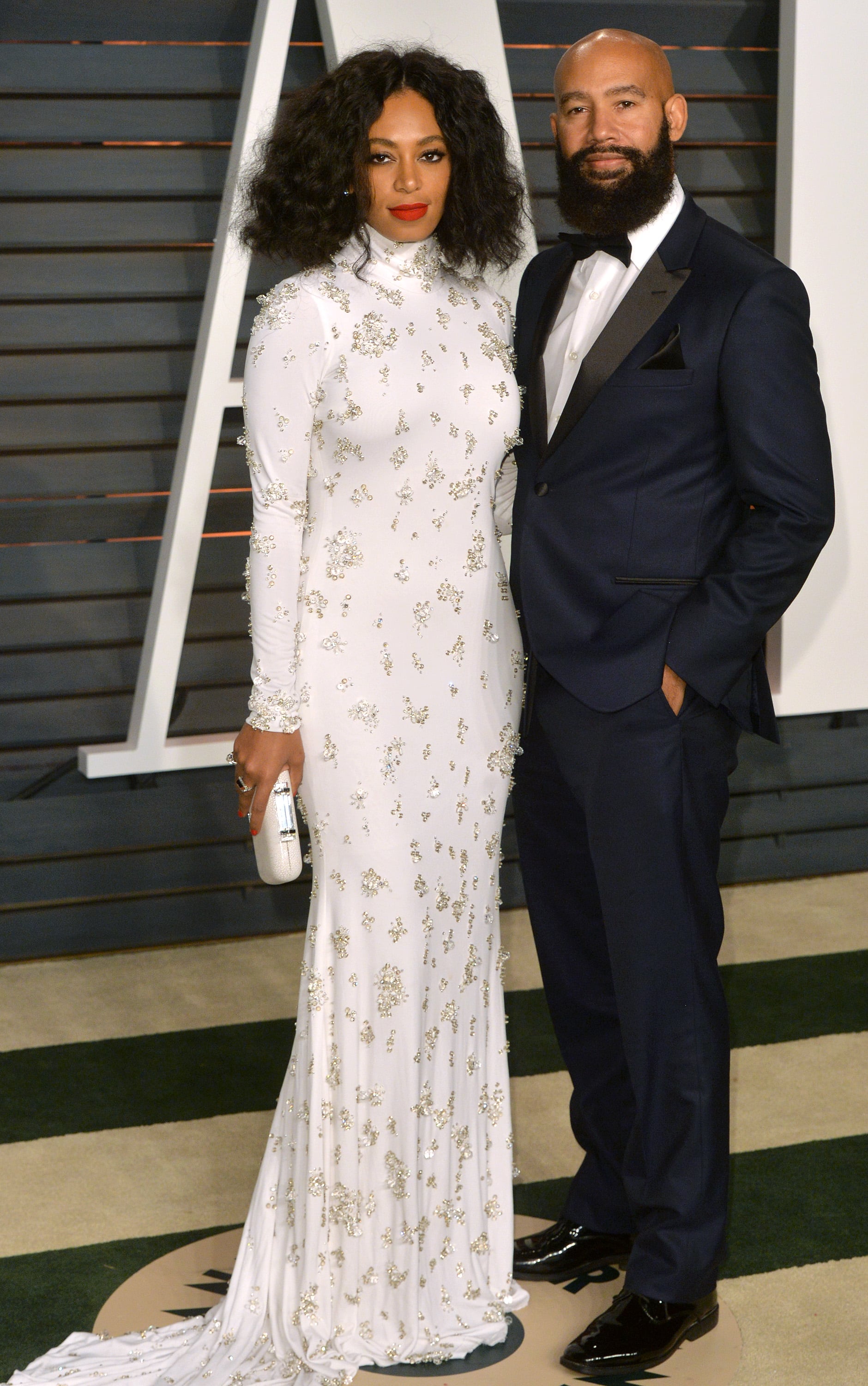 BEVERLY HILLS, CA - FEBRUARY 22:  Solange Knowles and Alan Ferguson arrive at the 2015 Vanity Fair Oscar Party Hosted By Graydon Carter at Wallis Annenberg Centre for the Performing Arts on February 22, 2015 in Beverly Hills, California.  (Photo by Anthony Harvey/Getty Images)