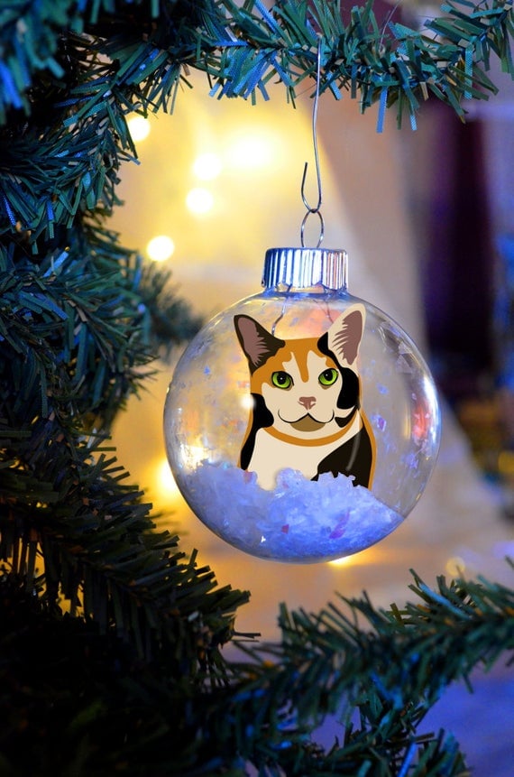Calico Kitty Christmas Ornament