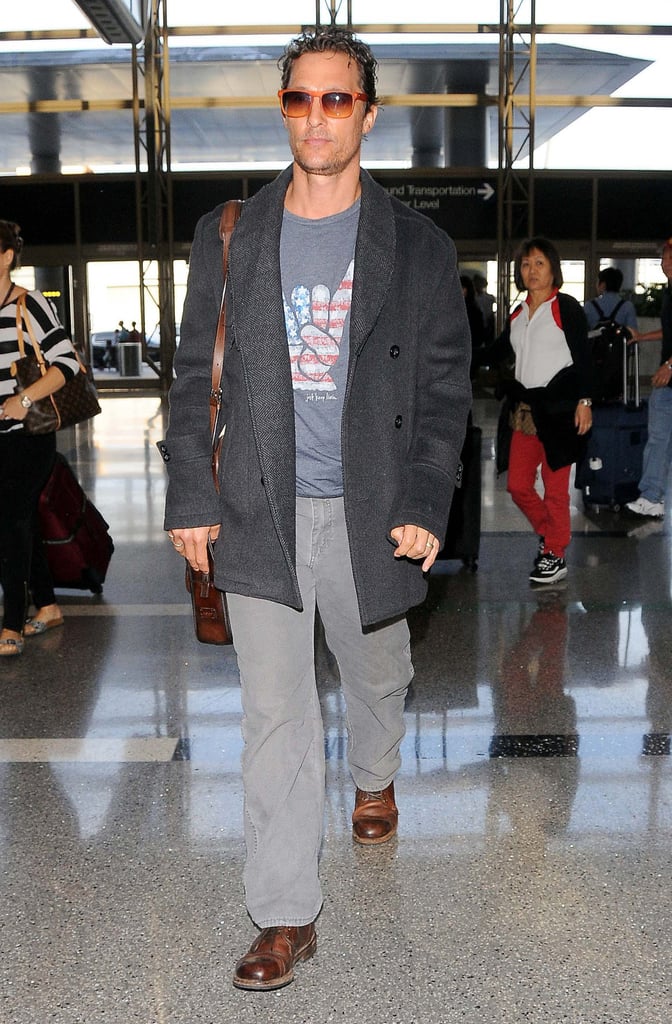 On Saturday, Matthew McConaughey caught a flight out of LA.
