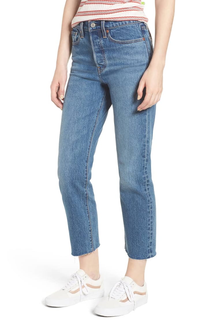 high waisted straight leg jeans levis