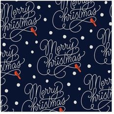 Merry Christmas Navy Christmas Wrapping Paper Roll