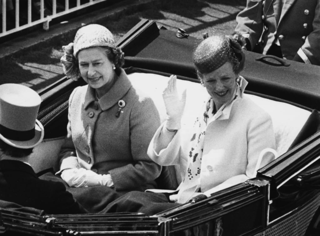 Queen Margrethe of Denmark and Queen Elizabeth II, 1980