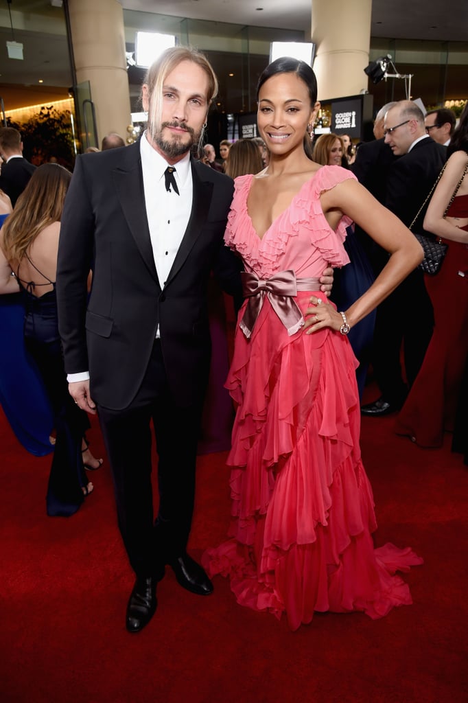 Zoe Saldana and Marco Perego at the 2017 Golden Globes