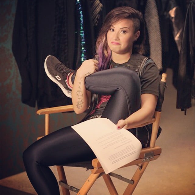 Demi Lovato made a face while rehearsing her lines for the Skechers shoot.
Source: Instagram user ddlovato